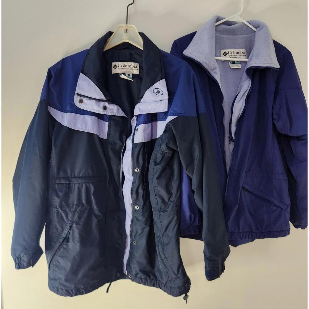 Columbia Interchange 3-in-1 Womens Jacket Blue Size M Winter Ski Coat Zip Liner